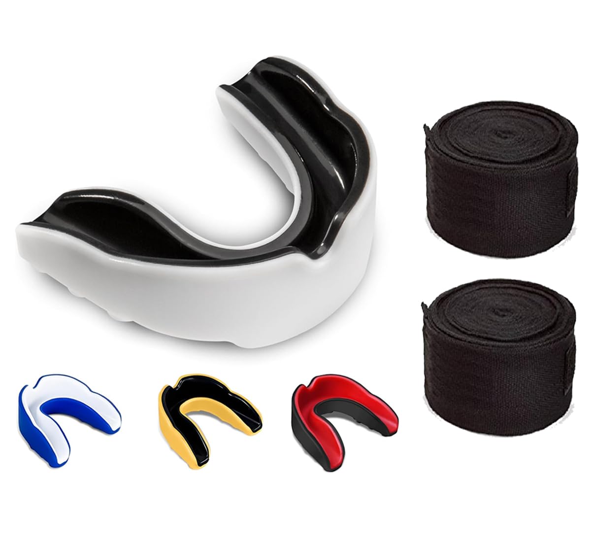 FELIDAE Dual Layer MouthGuard (Pack of 1 + Pair Hand Wrap) Sports Mouth Guard for Boxing, MMA, karate, taekwondo, Football, Basketball, Hockey, Jiu Jitsu, Adult & Youth Mouth Guard Gum Shield (COLOUR MAY VARY)-image-6