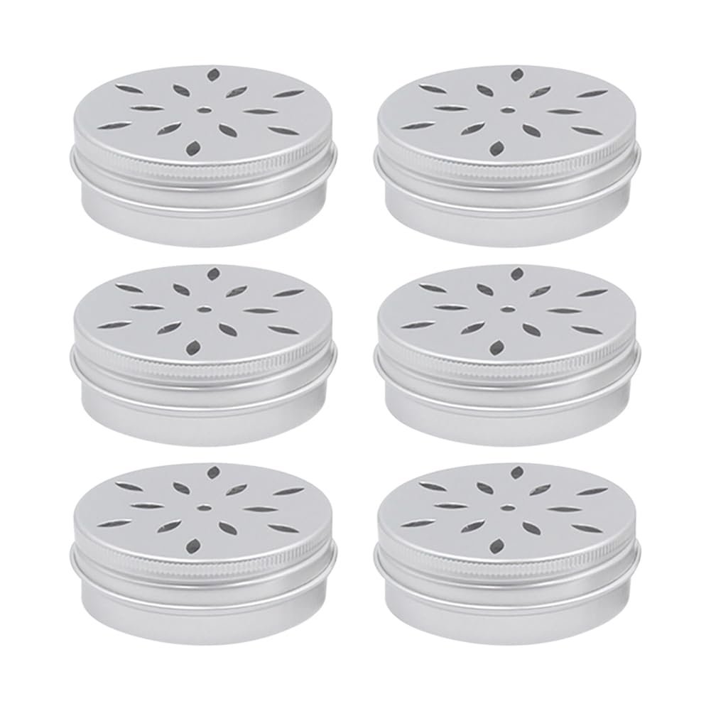 HugeDE 6 Pcs Dog Scent Training Box Aluminium Screw Pots Metal Round Tins Small Dog Food Container Refillable Air Freshener Jars Agility Scent Training Equipment for Dogs Nose