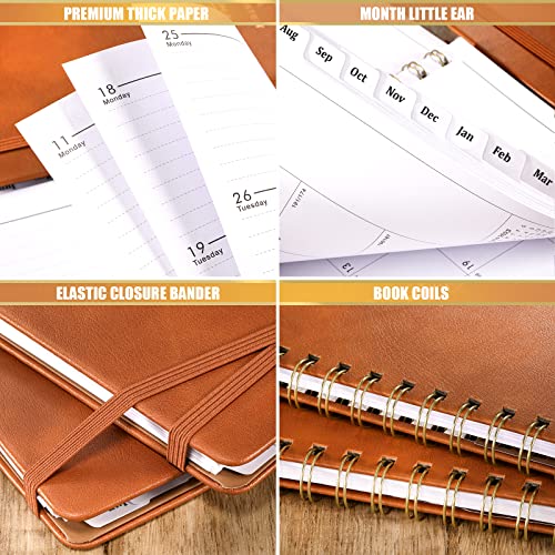Planner 2023-2024 - July 2023 - June 2024 Weekly & Monthly Planner, 6.3" X 8.4", 12 Monthly Tabs, Academic Planner 2023-2024 With Flexible Hardcover, Twin-Wire Binding, Brown, Perfect Life Assistant #TOP5