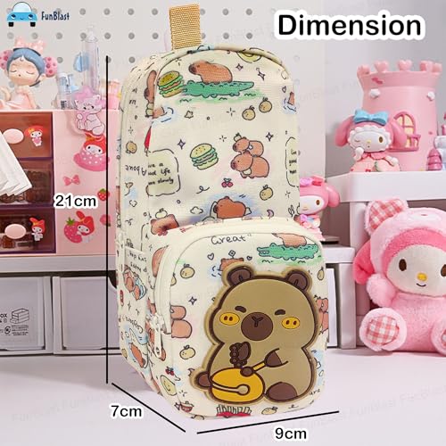 Image of FunBlast Pencil Pouch for Kids, Girls - Large Capacity Multipurpose Stationery Zipper Pouch for Kids & Adults, Kawaii Aesthetic Pencil Case Organizer, Cute School Supply Bag (BG)