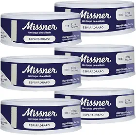Esparadrapo Tape Impermeável Extra Flexível Branco 1,2 cm x 4,5 m - Kit com 6 Unidades