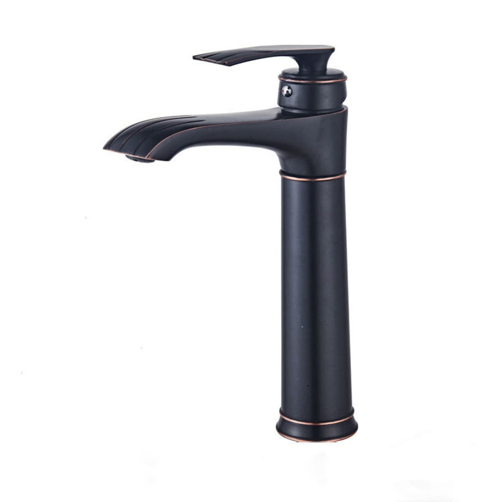ZYCHSJXA Black, Single Handle Sink Cold Hot Mixer Vintage Vanity Tap, Bathroom Faucet Antique Brass, Short Faucet(Short)