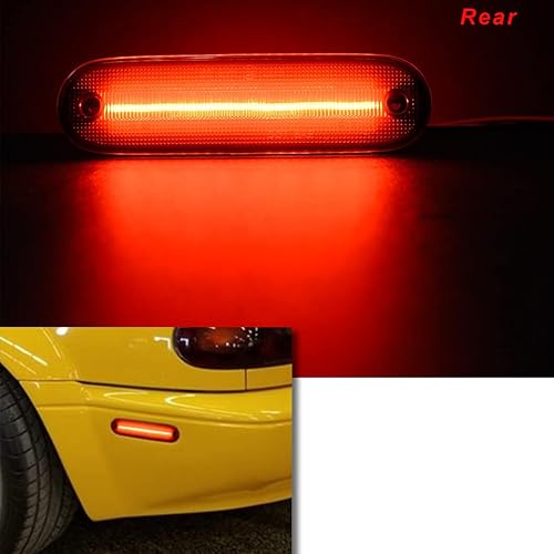 Miniatura 5 de Lentes transparentes Miata MX-5 LED Kit de luz de marcador lateral para Mazda Miata MX-5 1990-1997 y Mazda Miata MX-5 1999-2005 ámbar delantero rojo