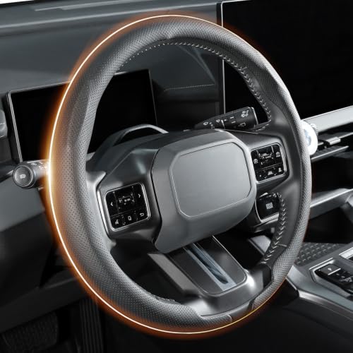 Image of Cartist Upgrade Steering Wheel Cover Universal for Car, PC Strength and PVC Leather for Steering Wheel Protector, Breathable Non-Slip Enhance Driving Experience, Open-Type Easy to Install - Black