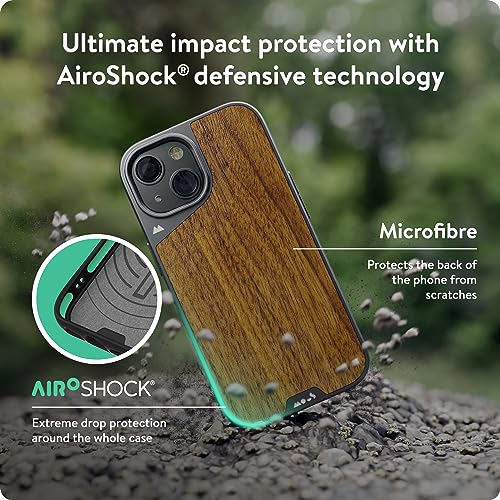 Image of Mous Wood For iPhone 15 Case Magsafe Compatible - Limitless 5.0 - Walnut - Protective iPhone 15 Case - Shockproof Phone Cover
