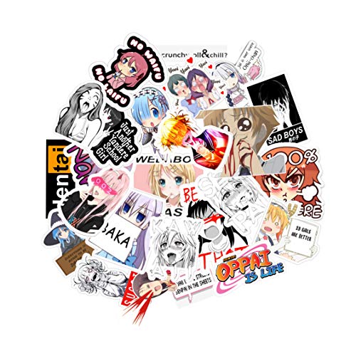 Ahegao Anime Memes Stickers - 25 PCS Vinyl Decal Set for Water Bottles, Laptops, Phones