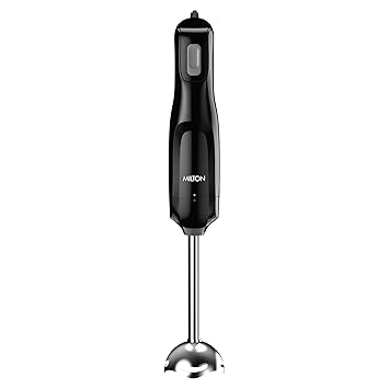 Milton Appliances VorteQ Electric Hand Blender 300W | SS304 Stainless Steel Blade | Detachable Stem for Easy Cleaning | Multipurpose Blender for Smoothie & Juices | ISI Certified | 2Y Warranty | Black