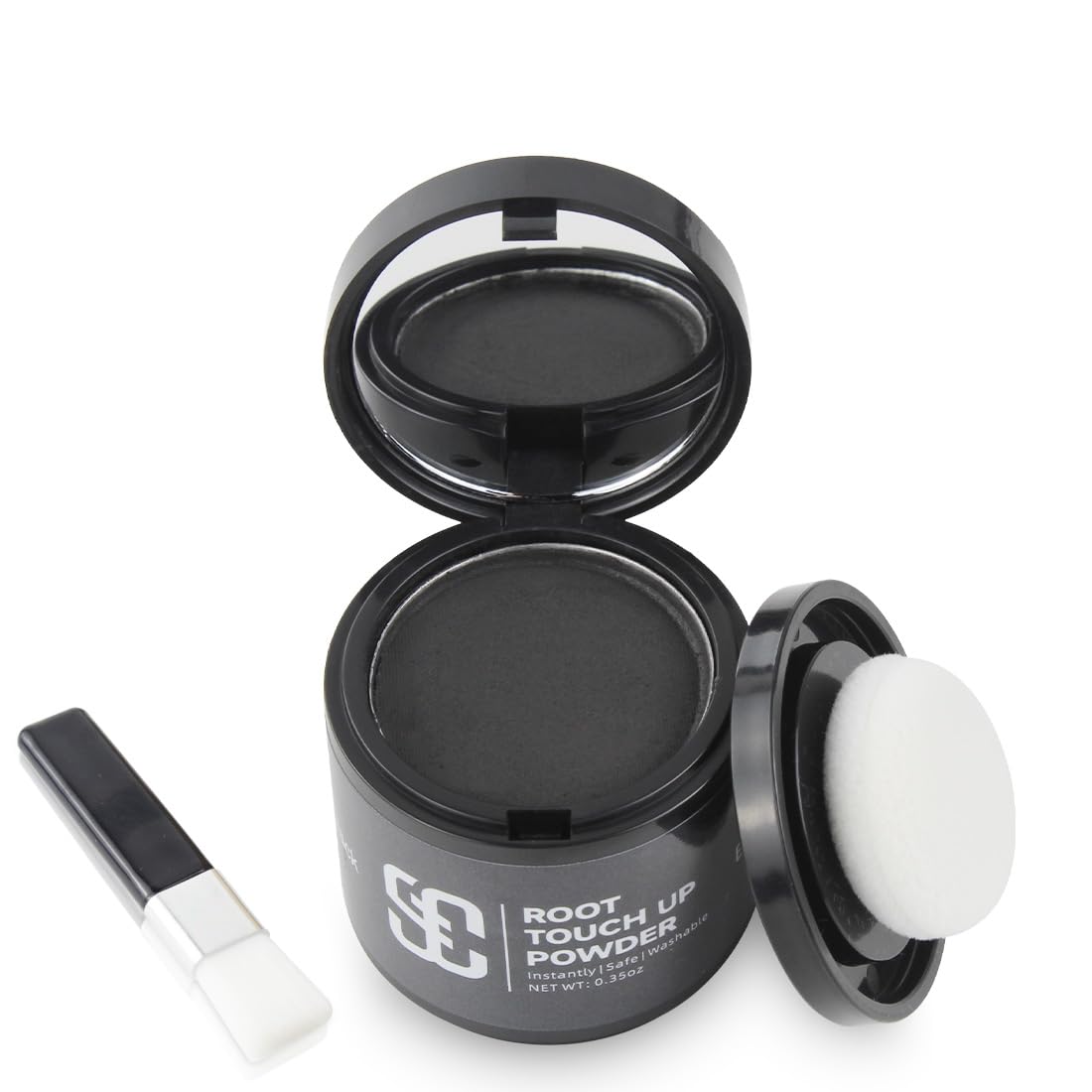 Hairline Powder - Root Touch Up & Gray Hair Concealer for Men and Women, Instantly Covers Thinning Hair and Bald Spots, Natural-Looking Coverage Black 0.35 oz