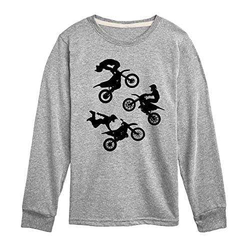Instant Message - Dirt Bike Tricks - Toddler and Youth Long Sleeve Graphic T-Shirt - Size 5T Athletic Heather
