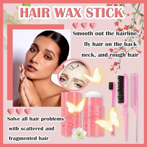 Moisturizing Non-Greasy Hair Styling Wax Stick for Edge Control
| Lightweight Hair Slick Balm Stick for Flyaways Edge Frizz Hair
| Hair Wax Stick & Hair Styling Combs Set for Wigs And Natural Hair