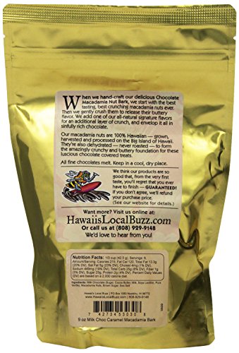 Hawaii's Local Buzz Macadamia Nut Bark, Milk Chocolate Caramel, 9 Ounce #TOP1