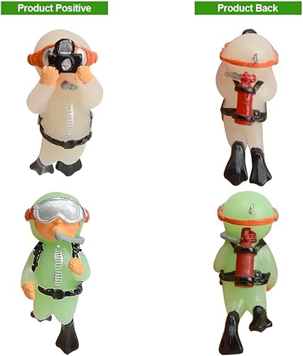 Miniatura 4 de AnRui Paquete de 2 decoraciones flotantes para pecera, lindo buzo decoración de acuario, dispositivo flotante Betta Fish Tank Accesorios