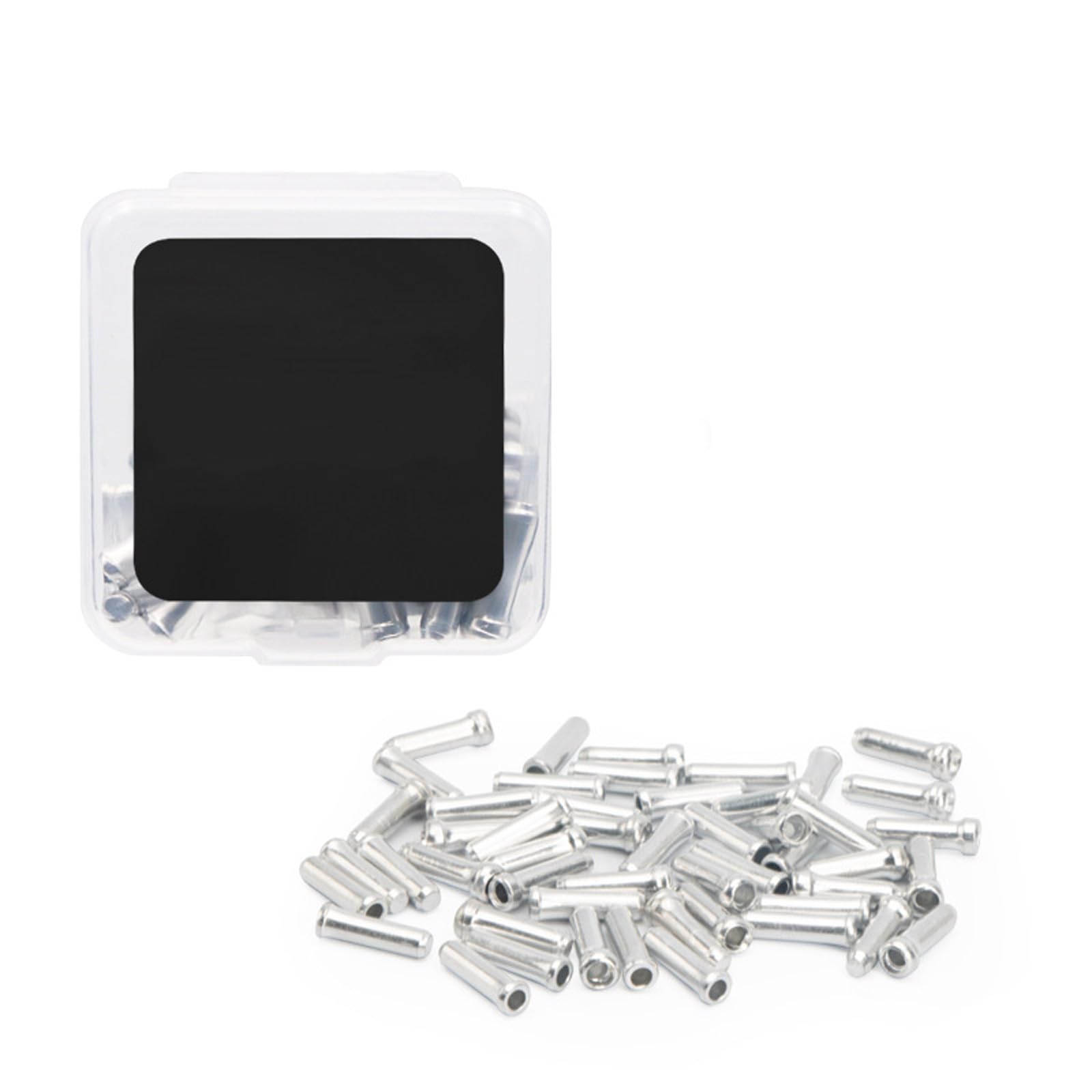 Geavonyg Light Gray 50Pcs Aluminum Alloy Cable Tip Bicycles End Cap Replacement Brake Cover Crimps Bike Brake Cables Wire Ends Bike Crimps Easy Installation
