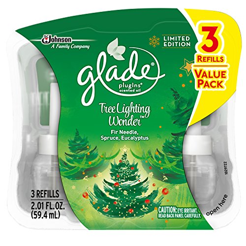Glade Plugins Scented Oil Air Freshener Refill, Tree Lighting Wonder, 2.01 Fluid Ounce