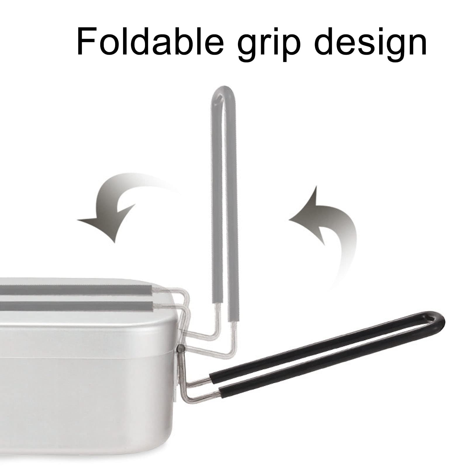 Boîte à bento pliable en alliage d'aluminium de 800 ml avec sac de rangement