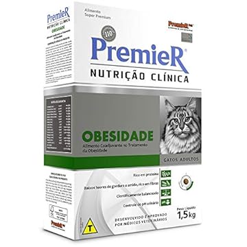 Ração Premier Nutrição Clínica Obesidade para Gatos Adultos - 1,5kg Premier Pet