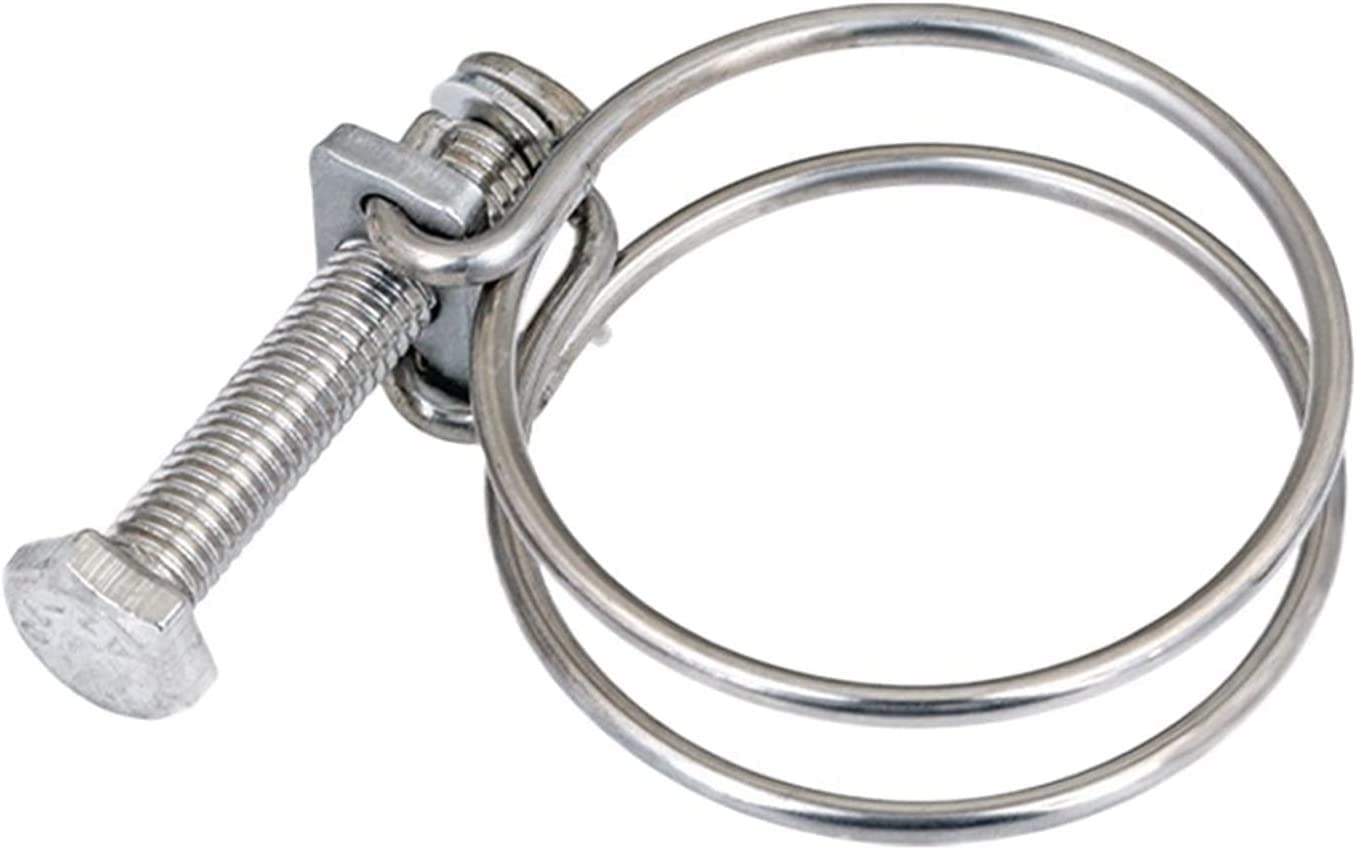 Abrazadera de manguera de doble alambre en acero inoxidable 304 para tubos de agua de hule