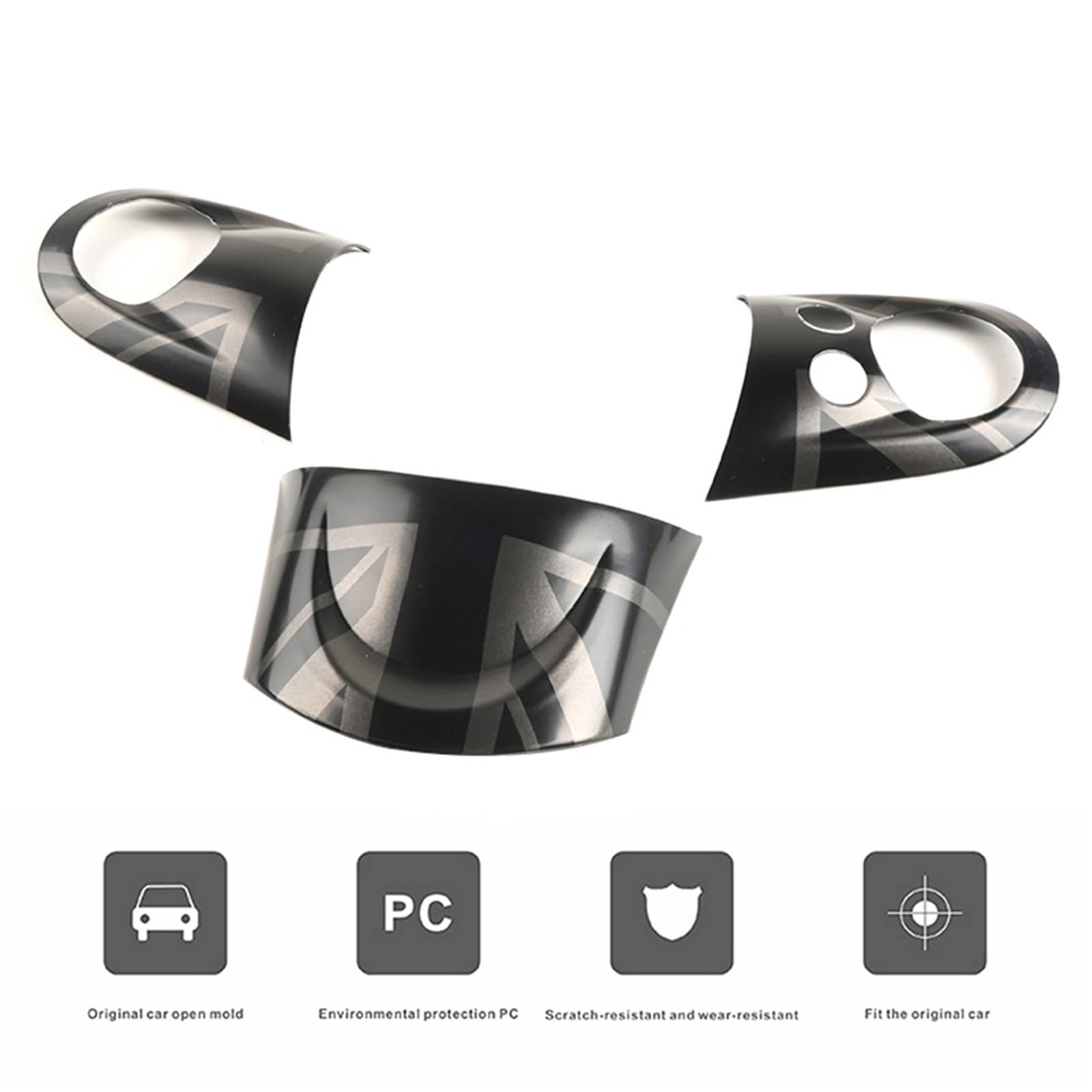 Dla MINI COOPER R55 R56 R57 R58 R59 R60 R61 Panel kierownicy przycisk naklejka naklejka na pokrywę Case akcesoria wewnętrzne(Black)