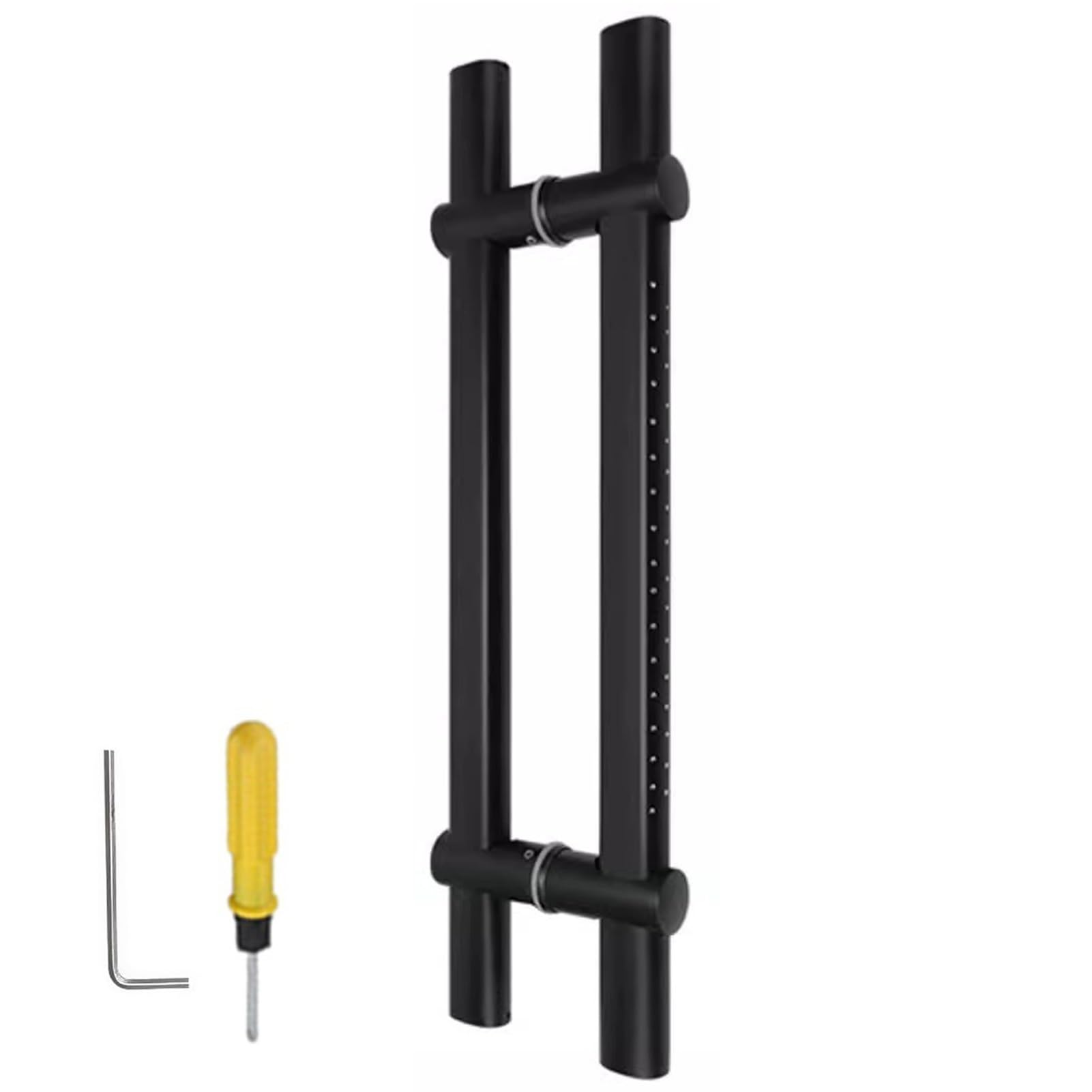 DFGHNBVC Matte Black Door Handle Push Pull, 24 32 48 60 70 In, Adjustable Hole Spacing Door Hardware Kit, Large Sliding Barn Door Handles,80Cm(31 1/2