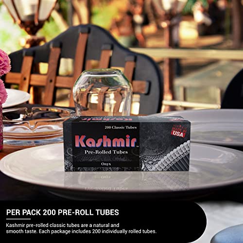 Kashmir Pre-Rolled Classic Tubes Natural Clean And Smooth Taste Highest Quality Papers And Patent Pending Filter Design - Onyx Pack Of 200 #TOP2