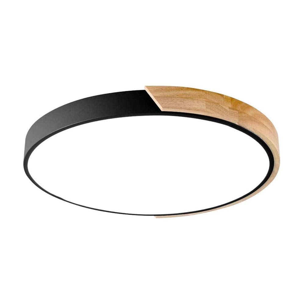 Lámpara de techo de montaje empotrado simple con diseño plano de madera creativa 6