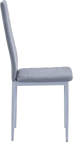 Miniatura 60 de Juego de 4 sillas de comedor, silla auxiliar tapizada, sillas modernas de cocina y comedor, silla de comedor de piel sintética lavable con patas de