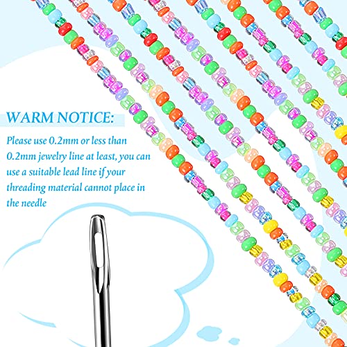 7.5 Inches / 6.3 Inches Big Eye Curved Needles Bead Spinner Needles Stainless Beading Needles Steel String Bead Needle For Sewing (8 Pieces) #TOP1