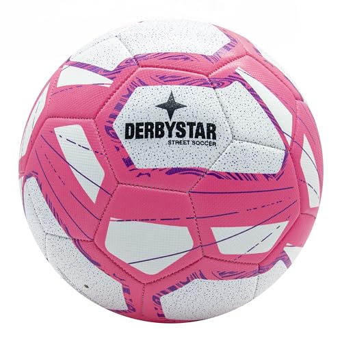 Derbystar Street Soccer Fußball in Größe 5 - Der Neue Freizeit Fußball in weiß-pink