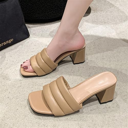 Chunky Low Heels for Women Fashion Comfort Slip on Square Open Toe Block Heel Sandals2