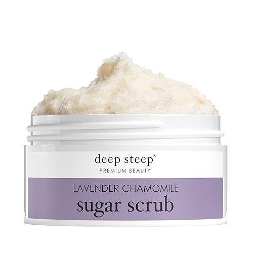 Deep Steep Exfoliante de azúcar, 8oz (manzanilla de lavanda)