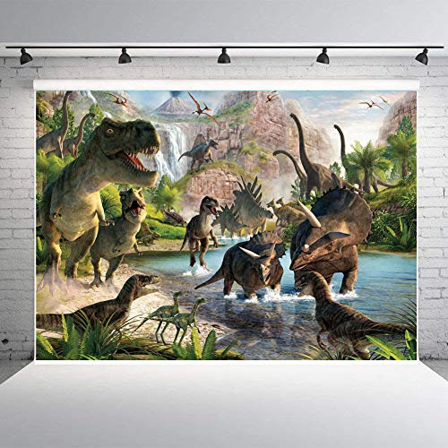 Fanghui 7x5ft 3D Cartoon Dinosaur Photography Backdrops Children Party Decoration Photo Background Studio Props Banner