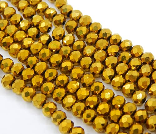 Perlin Pack of 160 Czech Bohemian Crystal Beads, 3 mm x 2 mm, Czech Beads, CZ Glass Faceted Rondelle Beads, Glass Beads - Image 4