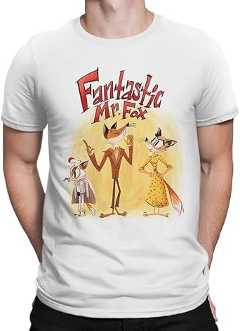 Fantastic Mr Fox Art T-Shirt, Wes Anderson Shirt Medium White