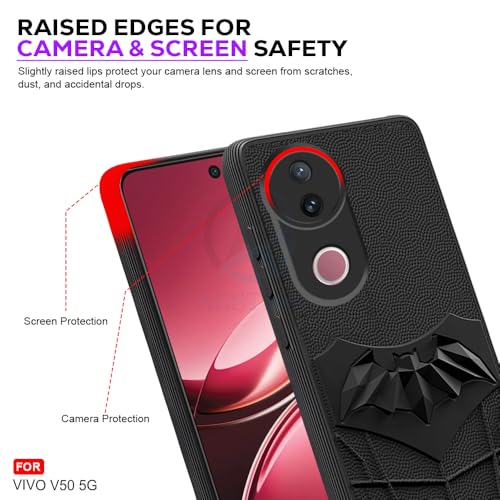 Image of AESTMO Back Cover for iQOO Z10R 5G / Vivo V50 / V50e 5G / Vivo T4R 5G | Stylish | Soft Silicone | Shockproof | Camera Lens Protection Back Cover (Black)