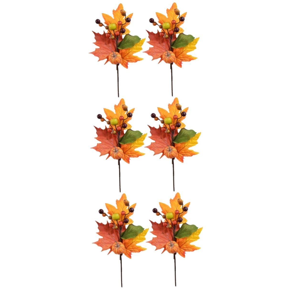 ABOOFAN 6stücke Künstliche Herbstdekoration Mit Ahornblättern Kürbissen Und Beeren Für Thanksgiving Herbstliche Tischdekoration Uv-beständig Für Innen Und Außenbereich