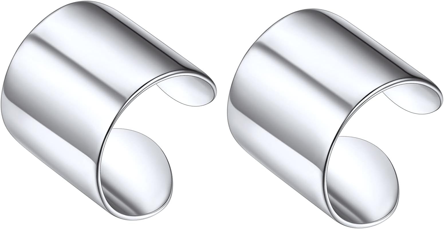 ChicSilver 925 Sterling Silver Ear Cuff Earrings Non Piercing Clip on Cartilage Cuff Earrings for Women (with Gift Box)