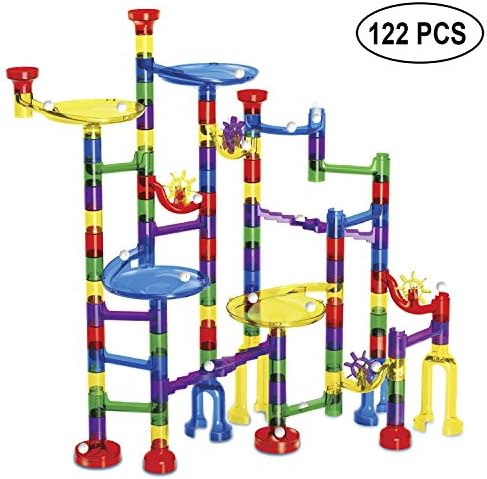 MONILON Marble Run Toy, 122 Pcs Marble Game Race Track Kids STEM Toys for Boys Girls - Learning Educational Construction Building Blocks Gifts Toys for Kids Ages 4 5 6 7 8+ Years Old