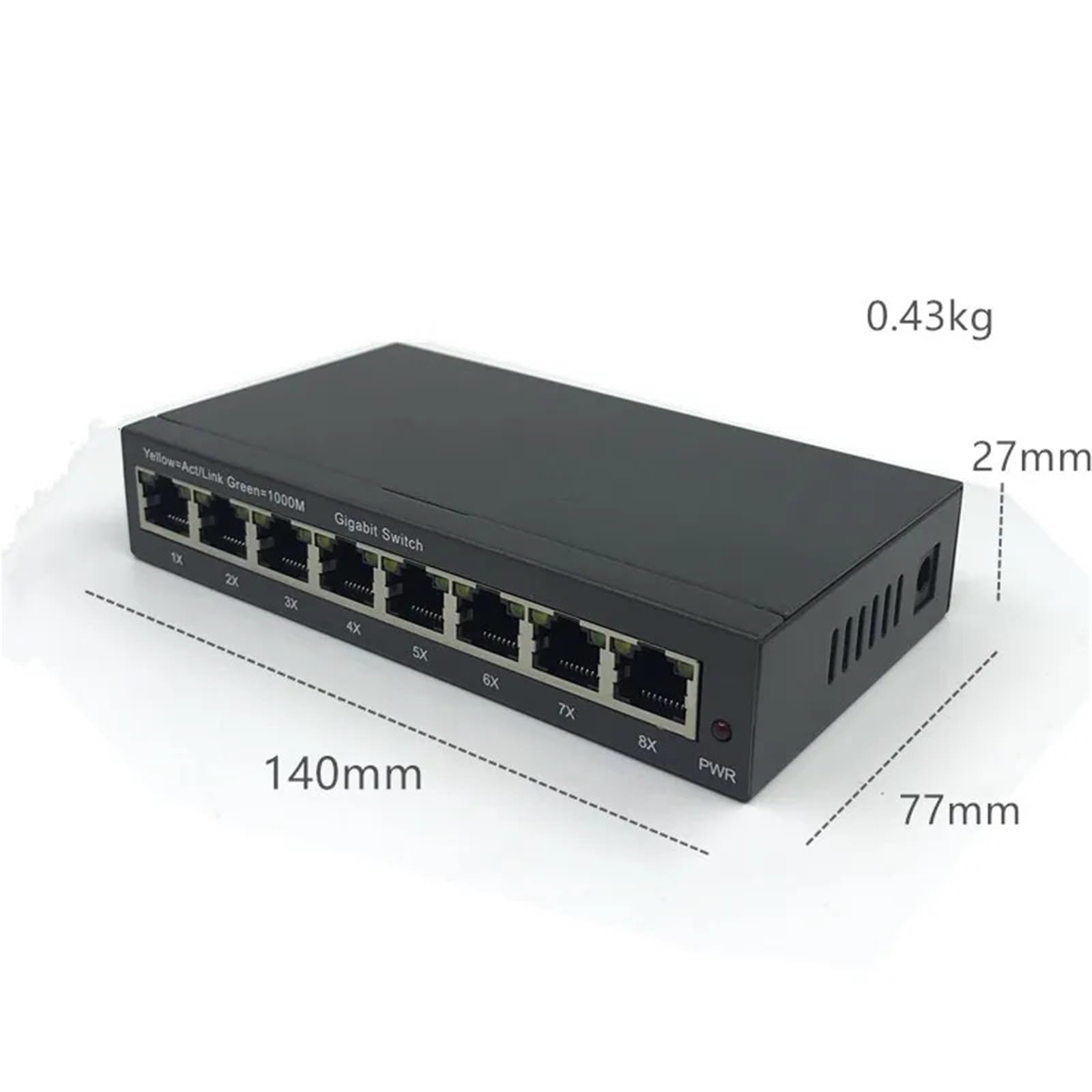 Commutateur Ethernet PoE 8 ports 10/100/1000 Mbps avec 2 emplacements SFP Gigabit Gestion VLAN Commutateur PoE (8 ports sans PoE)