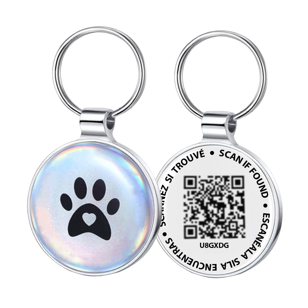 Targhette QR UK per cani con avvisi in tempo reale (confezione da 1) | Medagliette con codice QR per animali domestici