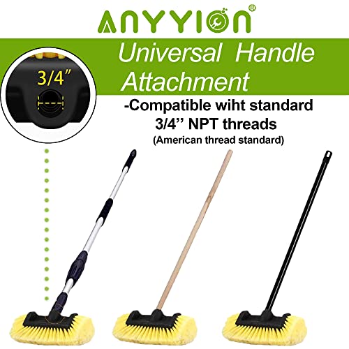 Anyyion 10" Car Wash Brush Head，Soft Bristle, Auto Rv Truck Boat Camper Exterior Washing Cleaning（10-Inch） #TOP5