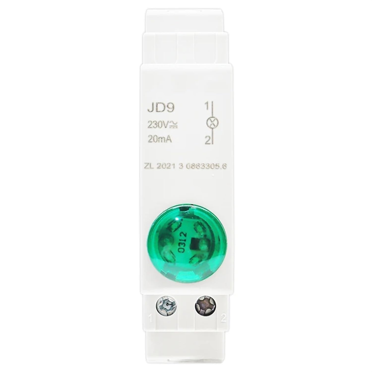 Din Rail Mount LED Signal Lamp Series AC/DC 24V 220V Indicating Indication Pilot Lights JD9(24V green)
