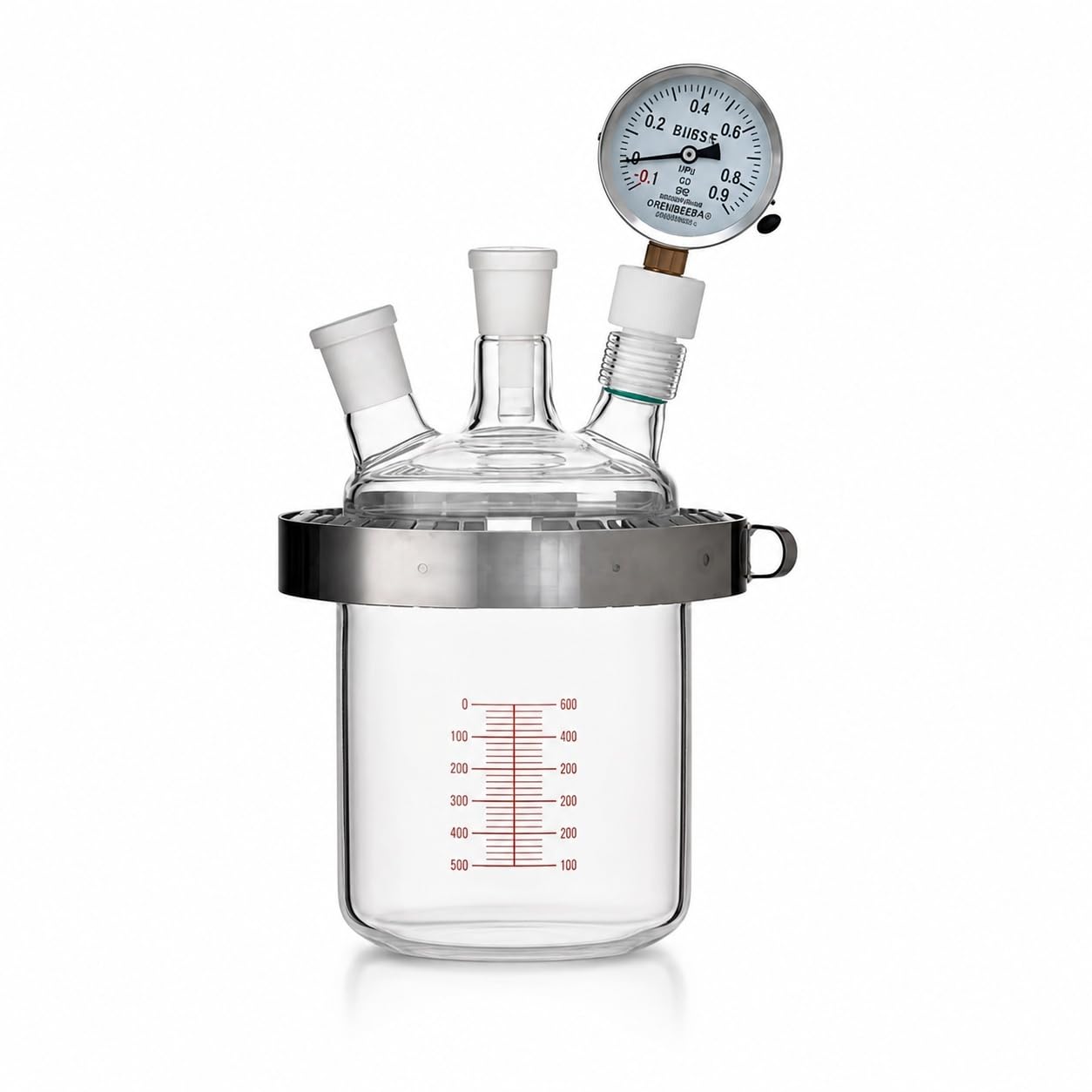 150mm Szklana Pokrywa Reaktora 24/29 z Manometrem-#3