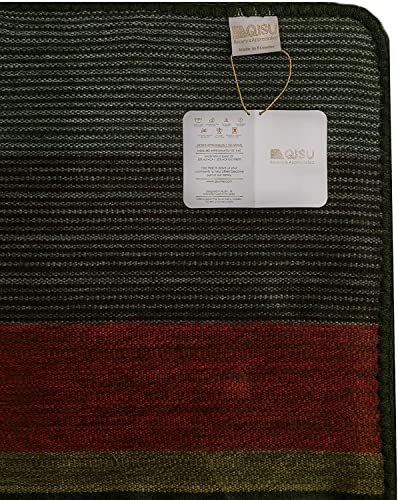 Qisu Alpaca Wool Blanket Throw | Large, Beautiful, Warm, Stripes | 85 X 65 Inches | Ultra-Soft, Hypoallergenic And Breathable | Non-Itchy Or Scratchy Fabric (Sea Foam Volcano Stripe) #TOP2