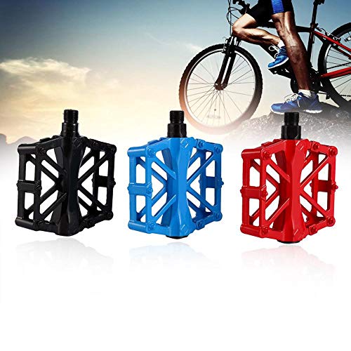 Hominas Pédales De Vélo VTT Antidérapantes – Nylon 123x70x32mm, Réflecteurs, Clous Anti-dérapage – Compatibles Course, BMX, Ville