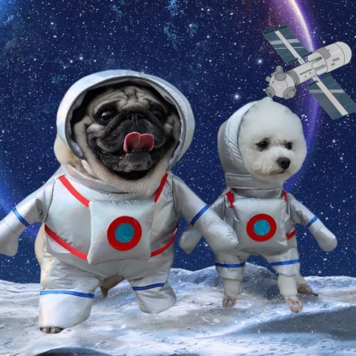 Costume d'astronaute pour chien et chat argenté XL vêtement amusant de Noël - 5