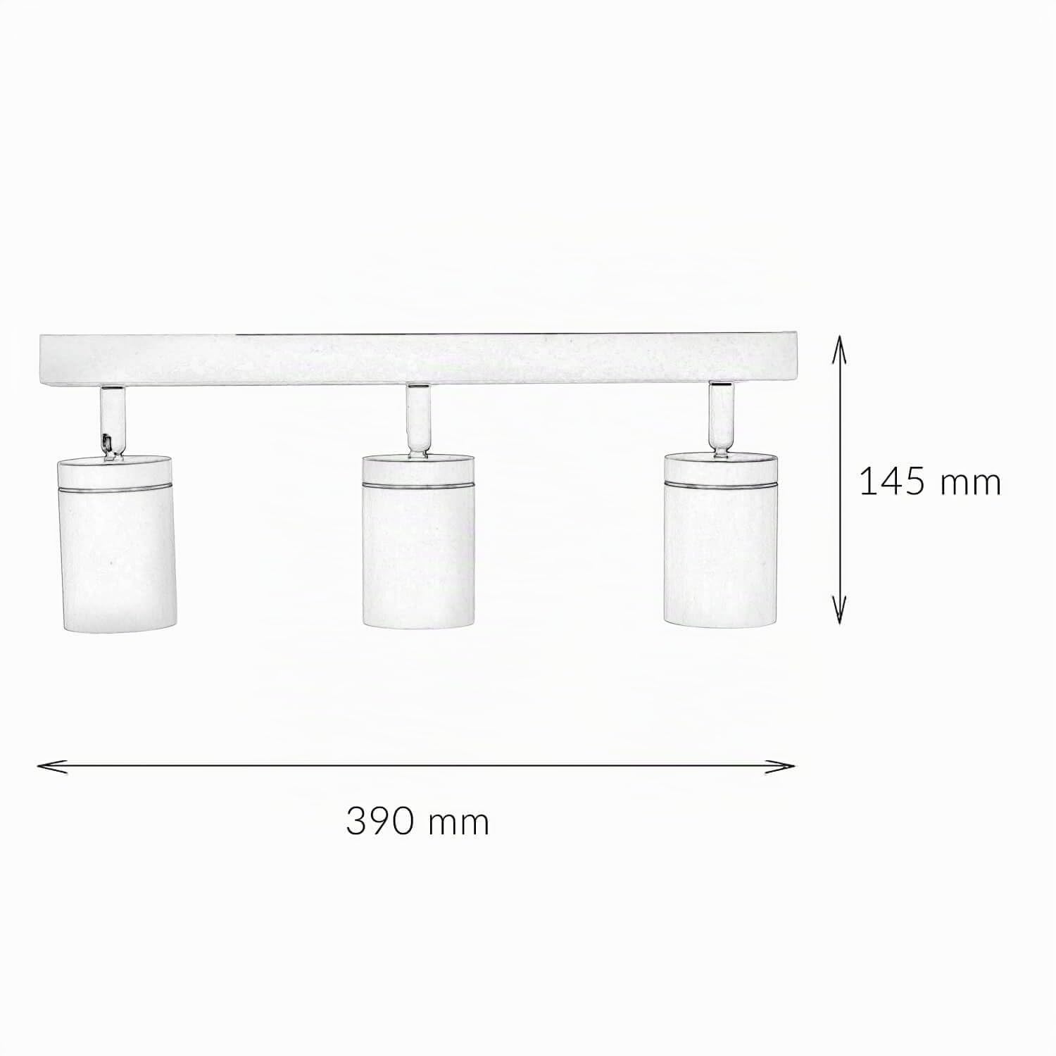 Licht-Erlebnisse Deckenspot IP44 Weiß B: 39 cm klein 3-flammig GU10 verstellbar kleiner Deckenstrahler Wohnzimmer Deckenleuchte Küche Badezimmer