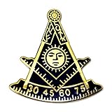 Past Master Masonic Lapel Pin - [Blue & Gold][1'' Tall]
