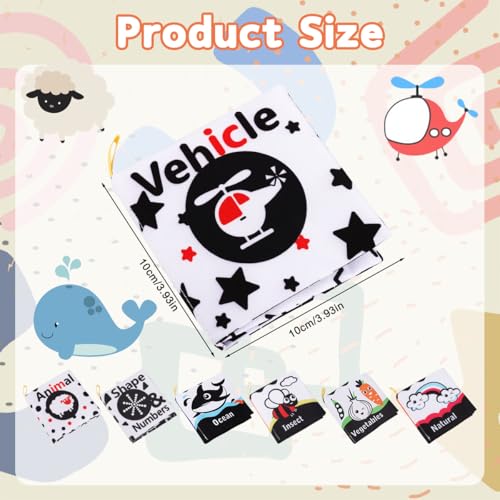 Image of SNOWIE SOFT 7Pcs Cloth Book Toys for 6 Month Old Baby,Soft Toys Sensory Baby Toy for 6 to 12 Month,Non-Toxic Babies Toy 0 to 3 Year Babies with Touch and Feel Crinkle Book Toddler Washable