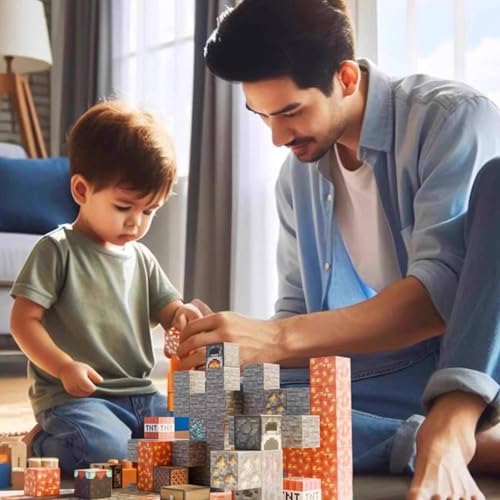 Image of SHAKTISM Magnetic Building Blocks Set for Kids, 27 PCS Magnetic Construction Cubes, Minecraft Style, Creative STEM Learning Toy, Educational Magnetic Building Set for Boys & Girls Age 3+