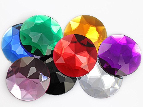 50mm Extra Large Flat Back Round Acrylic Rhinestones Plastic Circle Gems for Costume Making Cosplay Jewels Pro Grade Embelishments - Image 3